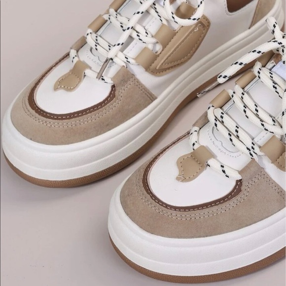 Colorblock White and Khaki Sneaker - Picture 5 of 5